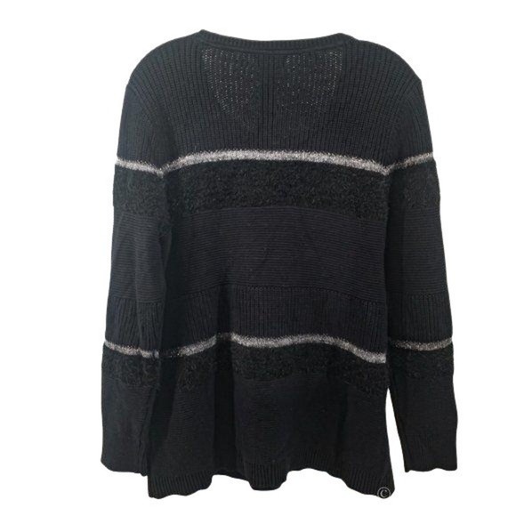 Style & Co Mixed-Knit Metallic-Striped Sweater - Picture 3 of 7